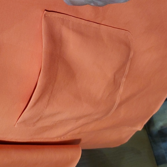 Carolina Belle Montreal NWT open front long line pocketed cardigan top orange - Picture 4 of 8
